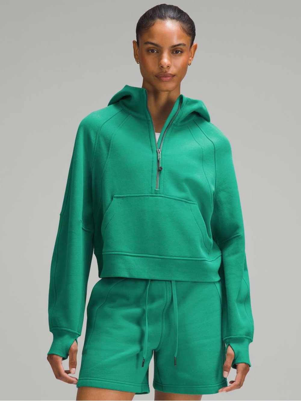 Lululemon Scuba Oversized Half Zip Hoodie Cascadia Green